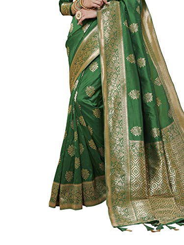 Satrani Silk Saree with Blouse Piece (1347ST10810_Green_One Size)