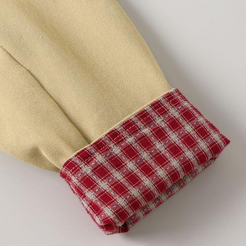 Hopscotch Girls Full Sleeves Beige Gingham Long Coat For Ages(4-5 Years)