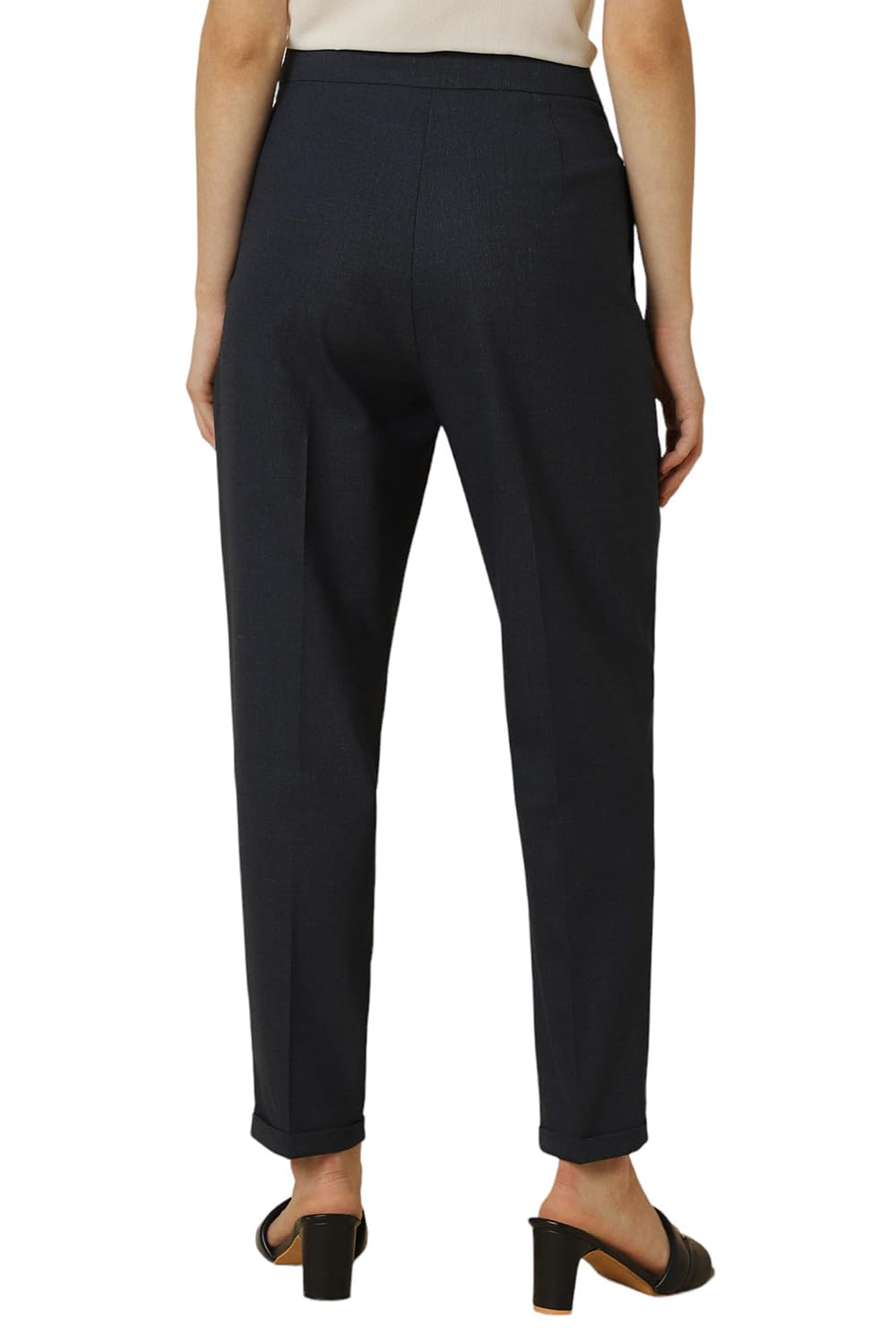 Allen Solly Women's Regular Casual Pants (AHTFWRGFP67497_Navy