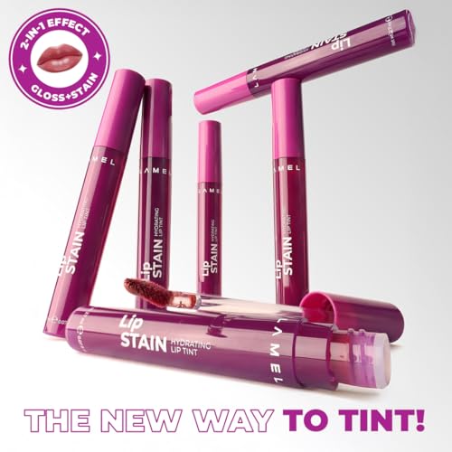 Lamel Hydrating Lip Tint Stain - Expression, Lip-Tint, High-Shine Glossy Finish, Long-Lasting 8-Hour Wear, Lightweight Non-Sticky Lip Stain, Precision Applicator, Natural Tint Effect, Liptint gloss, 2.7 gm