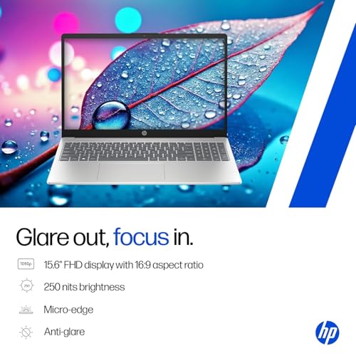 HP 15, Intel Core 5-120U(16GB DDR4, 512GB SSD) FHD, Anti-Glare, Micro-Edge, 15.6''/39.6cm, Win11, M365 Basic(1yr), Office Home24, Silver,1.59kg, FD0682TU, FHD Camera w/Privacy Shutter, Backlit Laptop