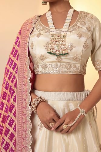 Women's Tissue Lehenga with Bandhej duppatta.