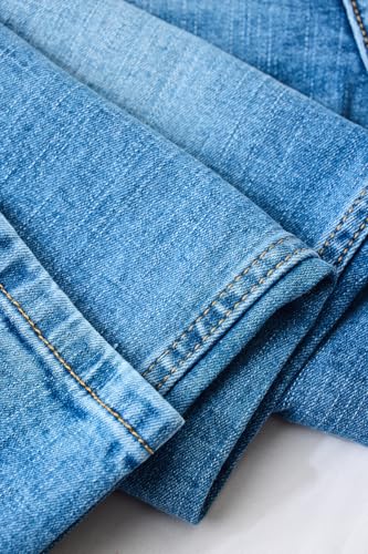 SNITCH Men Blue Casual Jeans | Comfort Fit Mid Rise Straight Leg | Durable Cotton Blend with Medium Stretch & Smooth Texture | Perfect for Everyday Wear