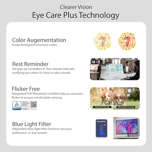 ASUS 27 inch 1080p Eye Care Monitor (VU279HFI-W) - Full HD, IPS, 100Hz, SmoothMotion, Adaptive Sync, Nano ion, Eye Care Plus, Blue Light Filter, Flicker-Free, Assembly