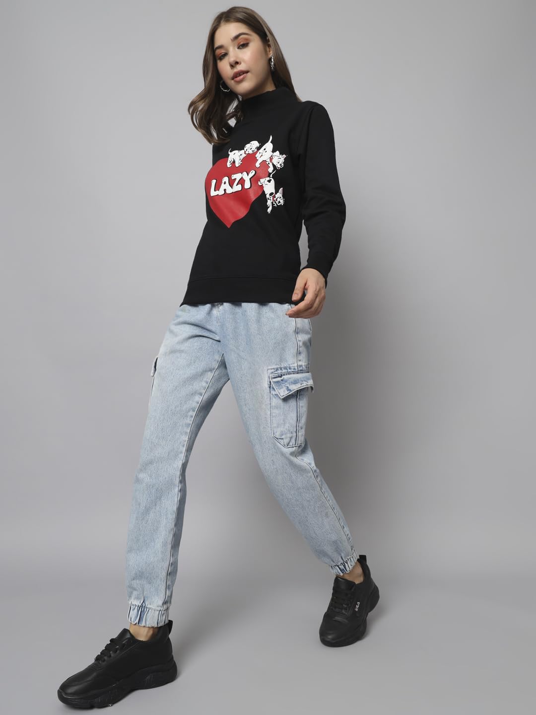THE DRY STATE Colourblocked Casual Round Neck Full Sleeves Women Multicolor Pullover Sweater (L, Black 2)