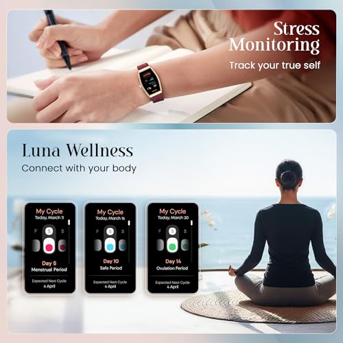 Titan Valerie Aura Women Smartwatch with 1.47 AMOLED Display,Crystal Studded Bezzel,Luna Wellness,UV/AQI Index,Animated Watchfaces,QR Hub,Stress Monitoring,Breathe Exercise,IP68-Teal Green