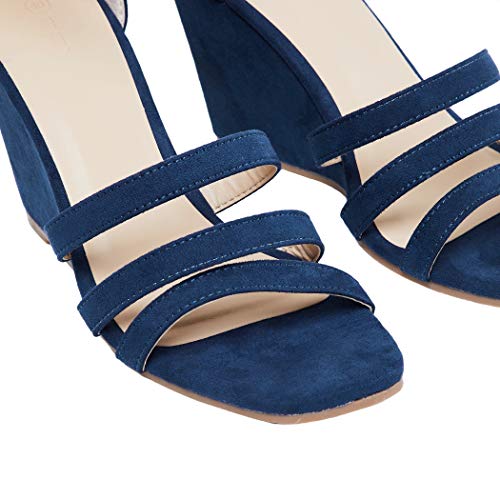 Max Women's Navy Fashion Sandals-8 UK (41 EU) (AW19W461)
