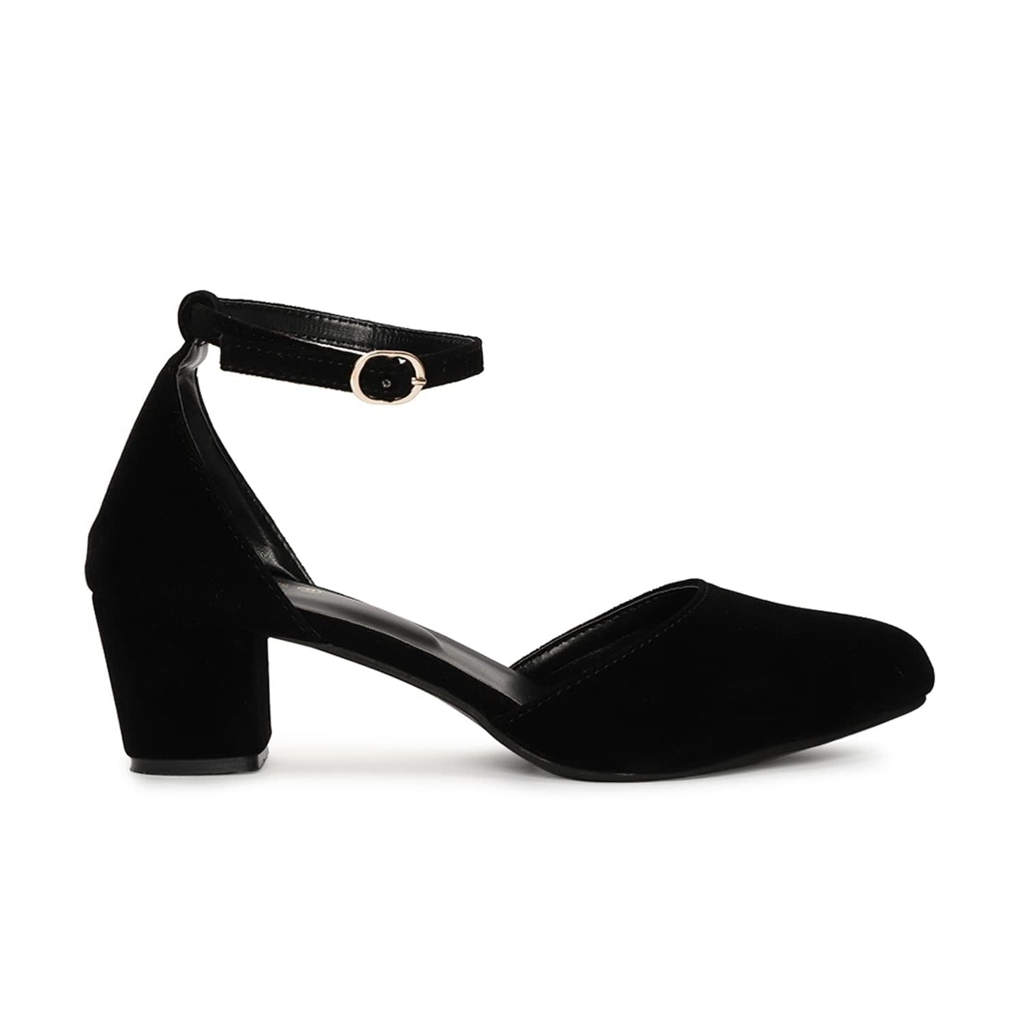 Marc Loire Women’s Pointed Toe Block Heel Fashion Sandals with Buckled Ankle Strap (Black, UK Footwear Size System, Adult, Women, Numeric, Medium, 5)
