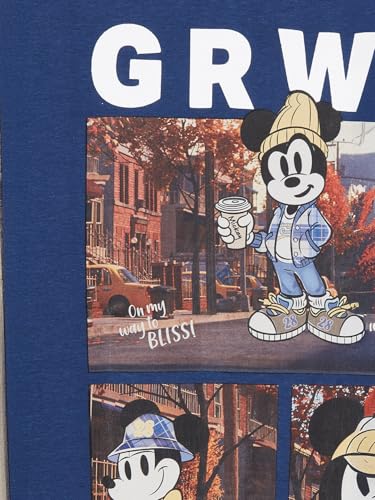 Max Girls Mickey Mouse Print Oversized T-Shirt (Blue_12-14 Y)