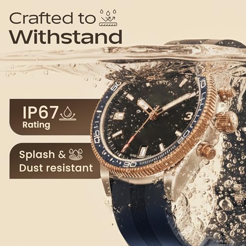 GOBOULT Newly Launched Saber Smart Watch 1.43'' AMOLED Display, BT Calling, Rotating Bezel, 200+Watchfaces, 700 Nits Brightness, AI Voice Assistant, SpO2 Monitoring, 120+ Sports Mode (Blue)