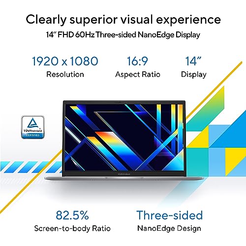 ASUS Vivobook 14 (2025),13th Gen, Intel Core i3-1315U, 8GB RAM, 512GB SSD, FHD, 14", (35.5 cm) Windows 11 Home, M365 Basic(1 Year)* Office 2024,Cool Silver,1.4 Kg, X1404VA-EB321WS, Thin & Light Laptop
