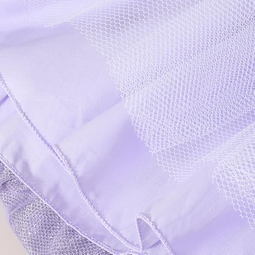 Hopscotch Girls Lilac Short Sleeves Floral Applique Sparkle Party Dress for Age (2-3 Years)