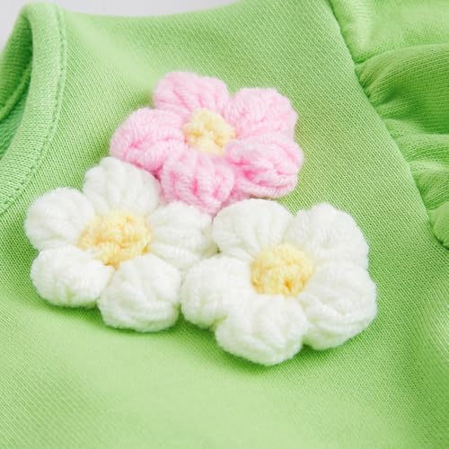 Hopscotch Girls Green Short Sleeves 2-Pc Cotton Applique Blouse And Skirt For Ages(2-3 Years)