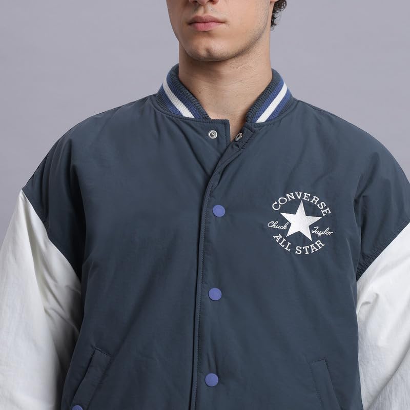Converse Men Navy Varsity Graphic Bomber Jacket