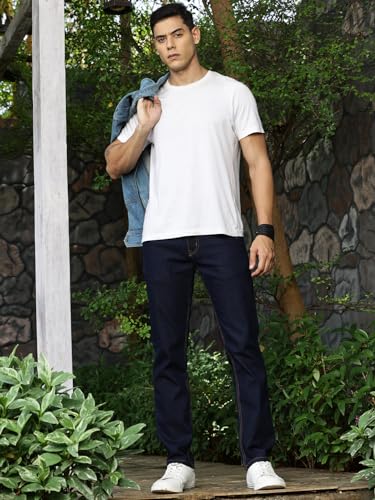 Thomas Scott Men's | Smart | Regular Fit | Mid-Rise | Clean Look | Stretchable | Jeans (TSJ224_Indigo_38)