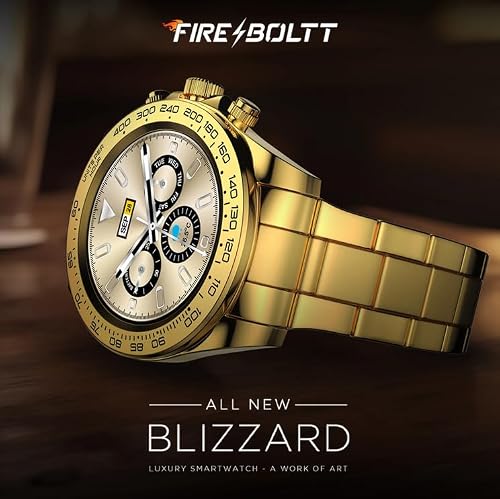 Fire-Boltt Blizzard Ultra 32.5mm (1.28) Premium Luxury Smartwatch with Jewel Studded Dial Smartwatch (Silver Colour) (Blizzard)