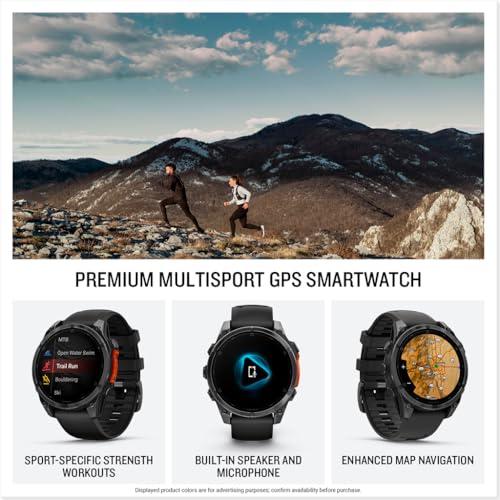 Garmin Fenix 8 47mm,AMOLED,Glass/SS,SlateGray Steel/Black,BlkBnd