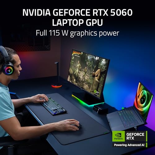 Razer Blade 14 (2025) Gaming Laptop: NVIDIA GeForce RTX 5060 - AMD Ryzen AI 9 365 CPU - 3K 120Hz OLED Display - 16GB LPDDR5X RAM - 1TB SSD - Thin & Lightweight - Chroma RGB - Windows - Black