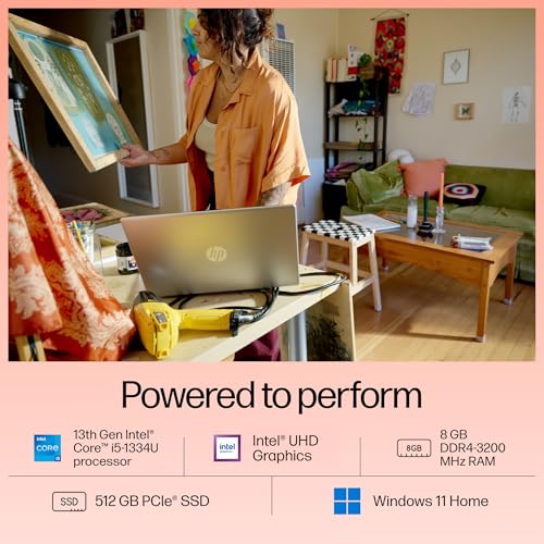 HP 15, 13th Gen Intel Core i5-1334U Laptop (8GB RAM, 512GB SSD), Anti-Glare, 15.6"/39.6cm, FHD, Win 11, MS Office 2021, + HP Care Pack 2 Years Additional Warranty with Onsite Support