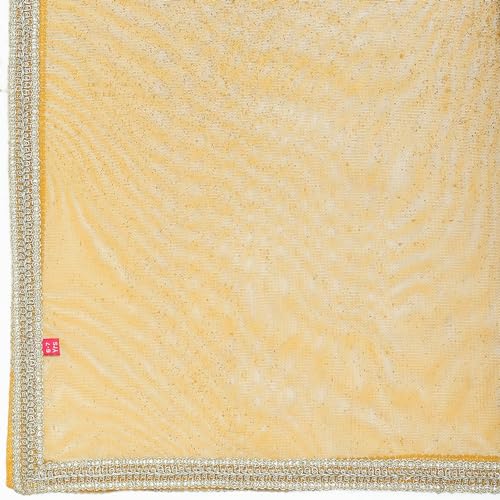 BIBA Girl's Solid Straight Polyester Readymade Lehenga Choli Set (Kwwhite Blooms5966_Yellow_9)