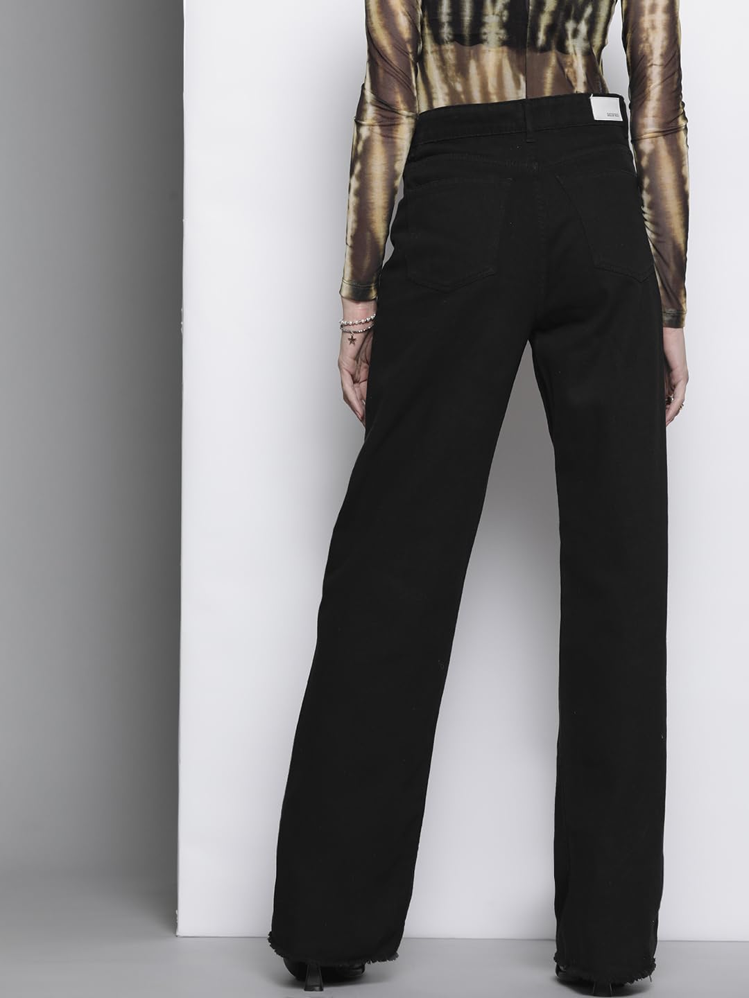 SASSAFRAS Black Distressed Slit Jeans