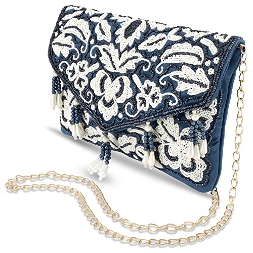 Peora Clutch Purses for Women Wedding Handmade Evening Handbags Party Bridal Clutch (C34B)