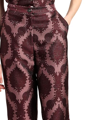 VERO MODA Women's Straight Fit High-Rise Red Pants