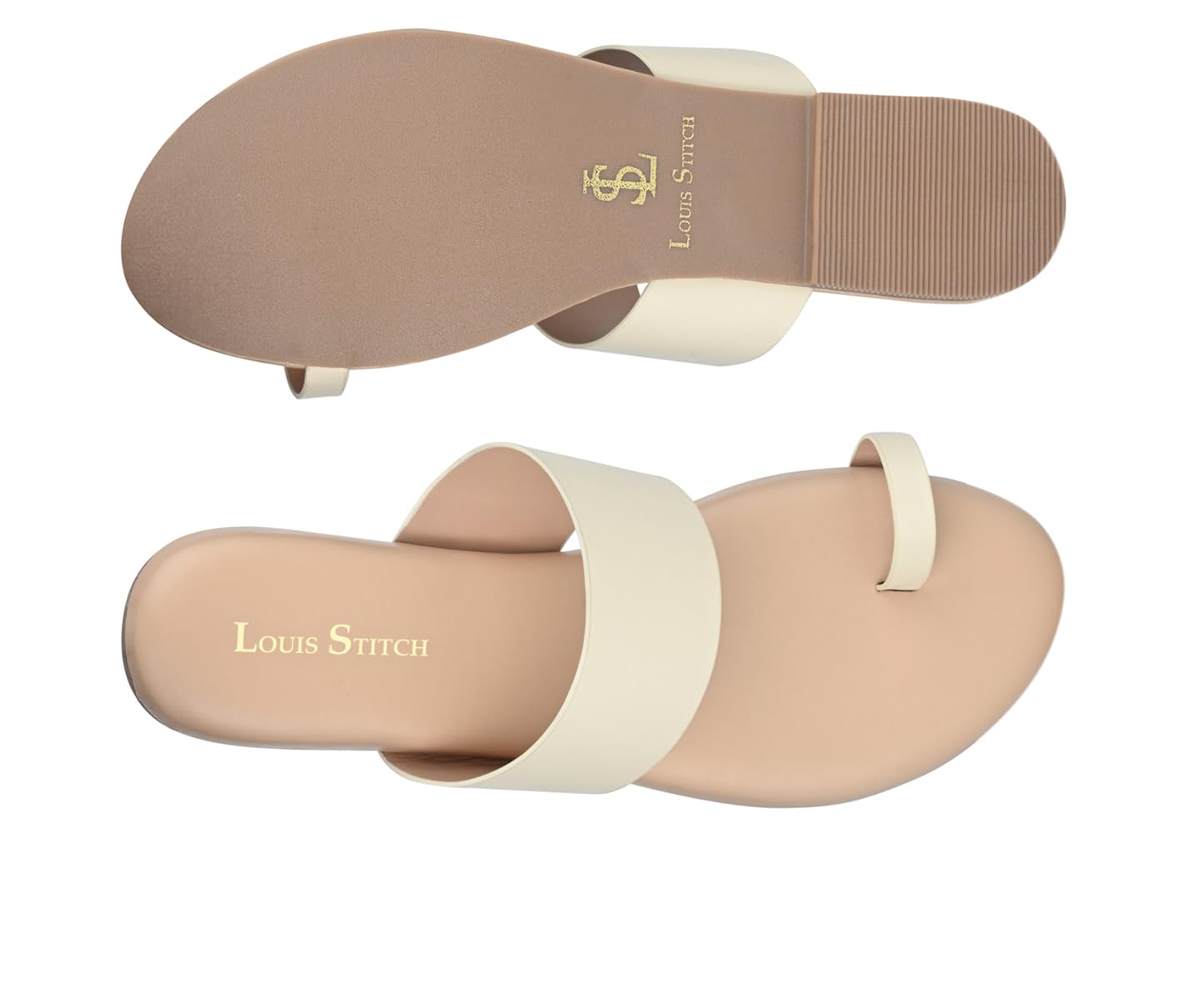 LOUIS STITCH Women’s Slip-On One Toe Flat Sandals | Comfortable Flats | LSOF-FI03-TI |