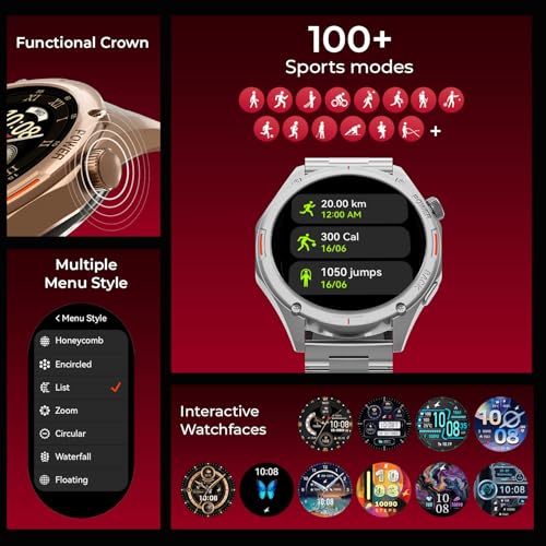 Fastrack Marvellous FX1 1.43" AMOLED Smart Watch with SpO2 Monitoring, Sleep & Mood Tracking, Bluetooth Calling, AI Voice Assistant, Alloy Case – Smartwatch for Men & Women (Rose Gold)