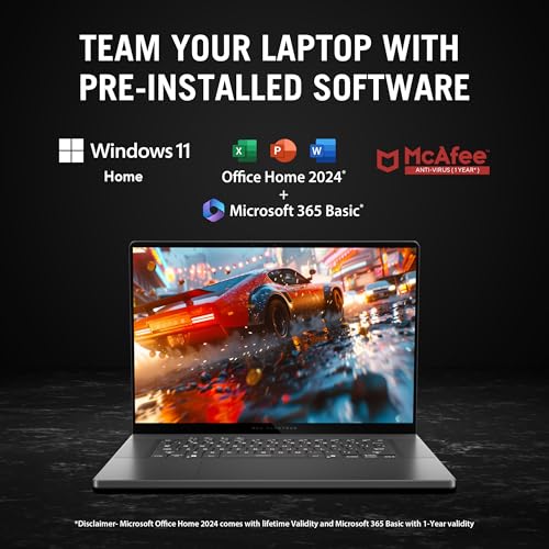 ASUS ROG Zephyrus G16 (2026),Intel Core Ultra 7 255H, RTX 5070-8GB, 32GB RAM, 1TB SSD, 2.5k FHD+,16"(40 cm), Win 11,M365 Basic(1 Year),Office 2024, Eclipse Gray, 1.85 Kg, GU605CP-QR117WS,Gaming Laptop