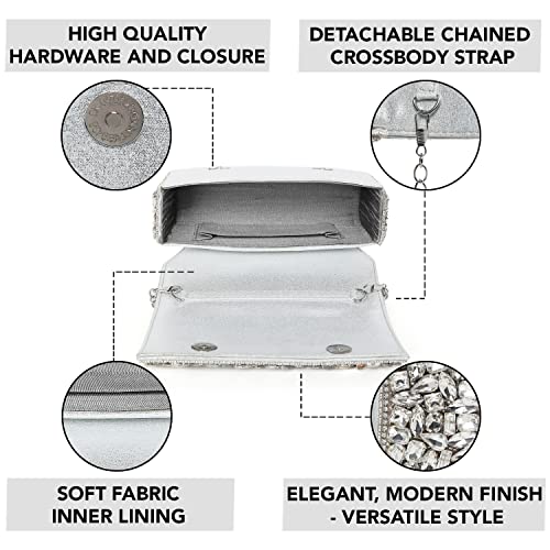 Peora Gold & Silver Evening Clutch Combo Handbags Gift for Women