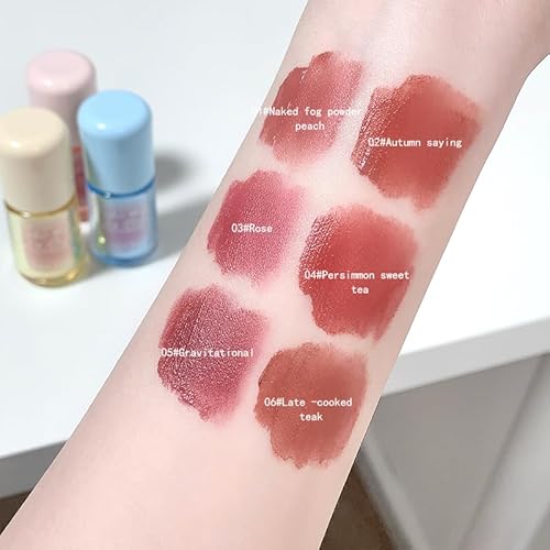 Gege Bear Powder Mist Lip Glaze | Ultra-Fine Soft Matte Finish | Lightweight & Long-Lasting | 6 Gorgeous Shades | Fluffy Cloud Lip Tint Effect | Smooth & Luxurious Texture | Modern & Chic Lip Makeup for Women (03# Rose, 2.5g)