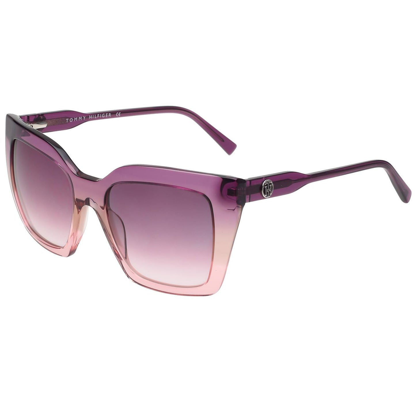 Tommy Hilfiger|Purple Full-rim Frame Cat-eye Sunglasses|100% UV Protected (Uv 400) Purple Gradient Faded Lens|Women's | Medium | TH 2620 C3 PURSIPU 53 S