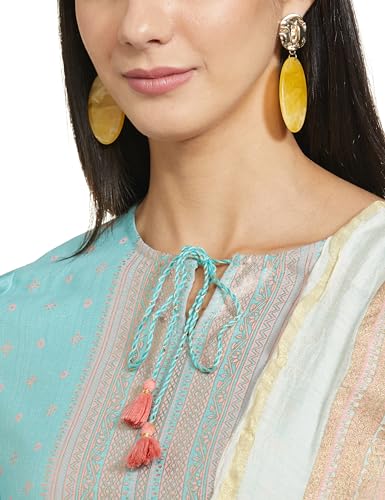 global desi Women's Polyester Suit-Dress Set (SS22GM2593PPKH_Powder Blue_XXL)