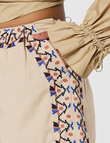 VERO MODA Women Regular Fit High-Rise Beige Shorts