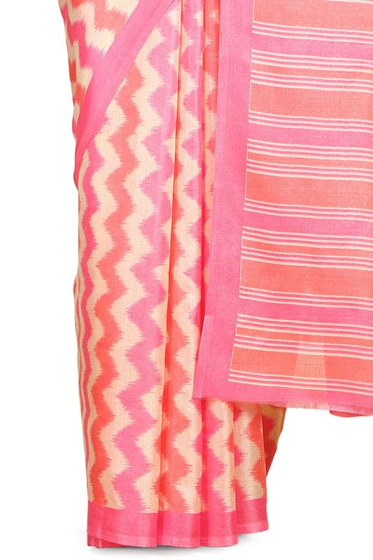 Soch Womens Magenta Art Silk Chevron Print Saree