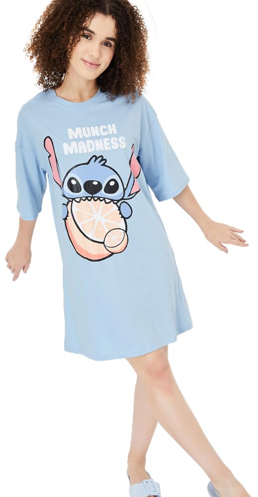 Max Women's Cotton Casual Chemise (CLD1403_Blue_XXL)