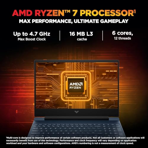 HP Smartchoice Victus, AMD Ryzen 7 7445HS, 6GB RTX 3050, 16GB DDR5(Upgradeable) 512GB SSD, 144Hz, 300 nits, 15.6''/39.6cm, Win 11, Office 24, Blue, 2.29kg, fb3134/20ax, Xbox Gamepass*, Gaming Laptop