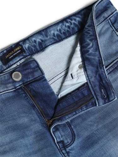 Jack & Jones Men Solid Slim Fit Mid Rise Stretchable Blue Jeans