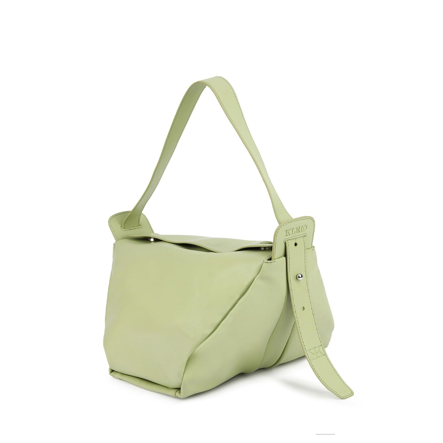 KLEIO Vegan Leather Soft Structured Handbag for Women (Olive Green)