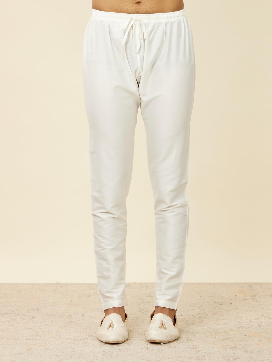 Manyavar Men's Art Silk Sequined Kurta Jacket Pyjama Set (3pcs)