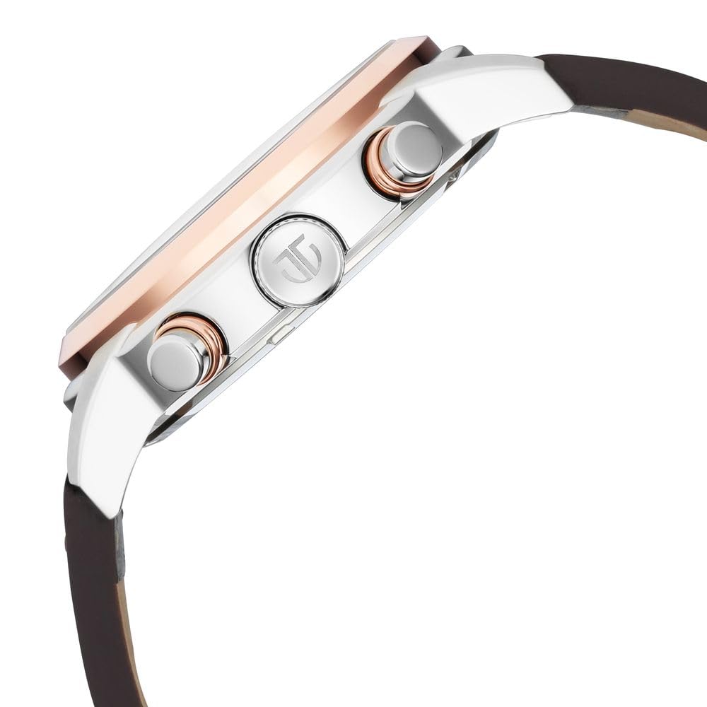 Titan Octane Quartz Chronograph with Date Silver Dial Brown Leather Strap Watch for Men - NT90086KL02