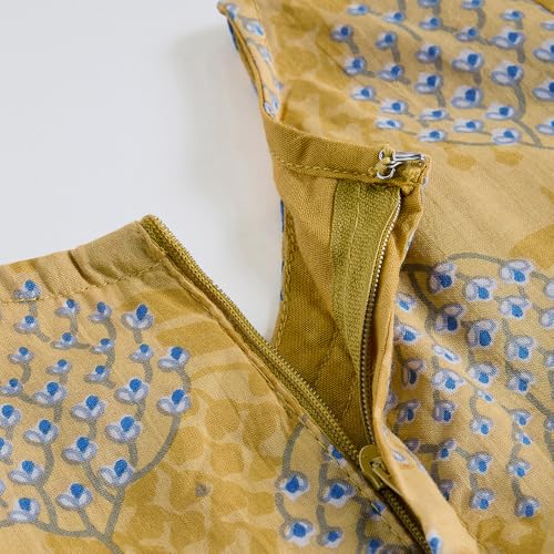 Hopscotch Girls Mustard Full Sleeves Lace Embellished Cambric Dress for Age (4-5 Years)