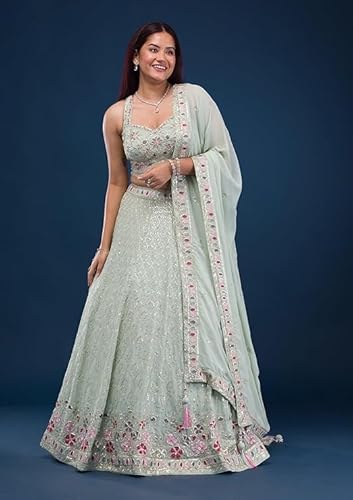 Women's Georgette Embroidery Lehenga Choli with Dupatta | Bridal Wedding Lehenga Choli for women