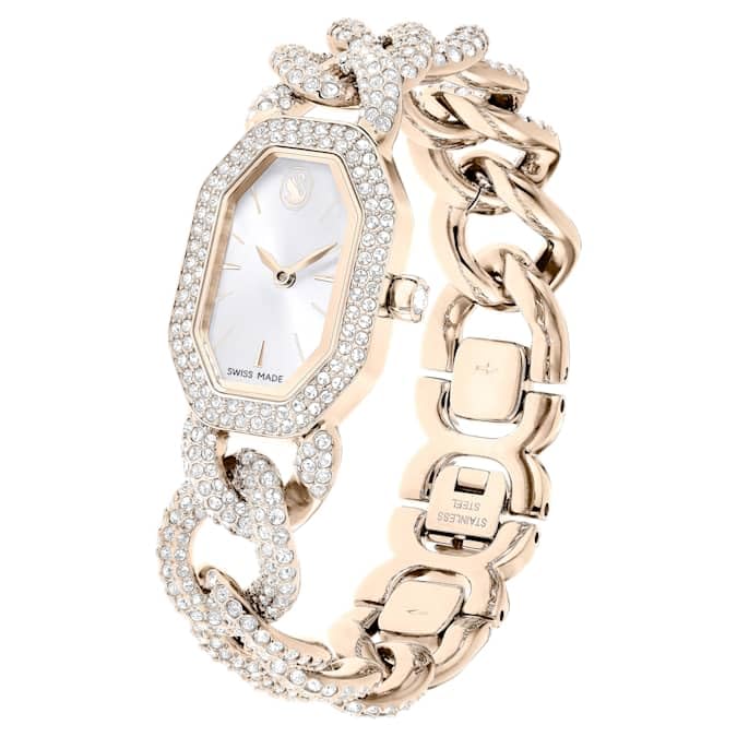 Swarovski Women's Analog Quartz Watch with Stainless Steel Strap 5711710, White/Rose Gold, Classic