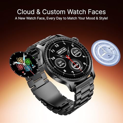boAt Ultima Prime smartwatch with 1.43” AMOLED Display, AOD, Personalized Fitness Nudges, Functional Crown,100+ Sports Modes, Create Your Own Watchface, smartwatch for man and Woman (Steel Black)