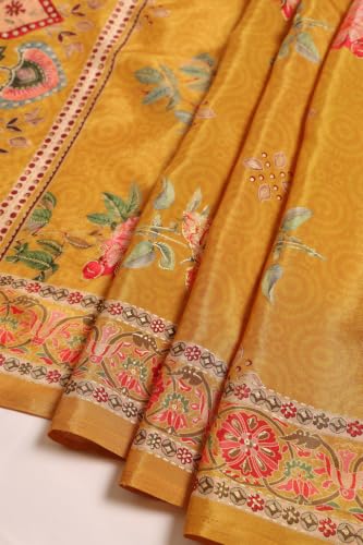 Soch Womens Mustard Muslin Digital Printed Botanical Salwar Suit