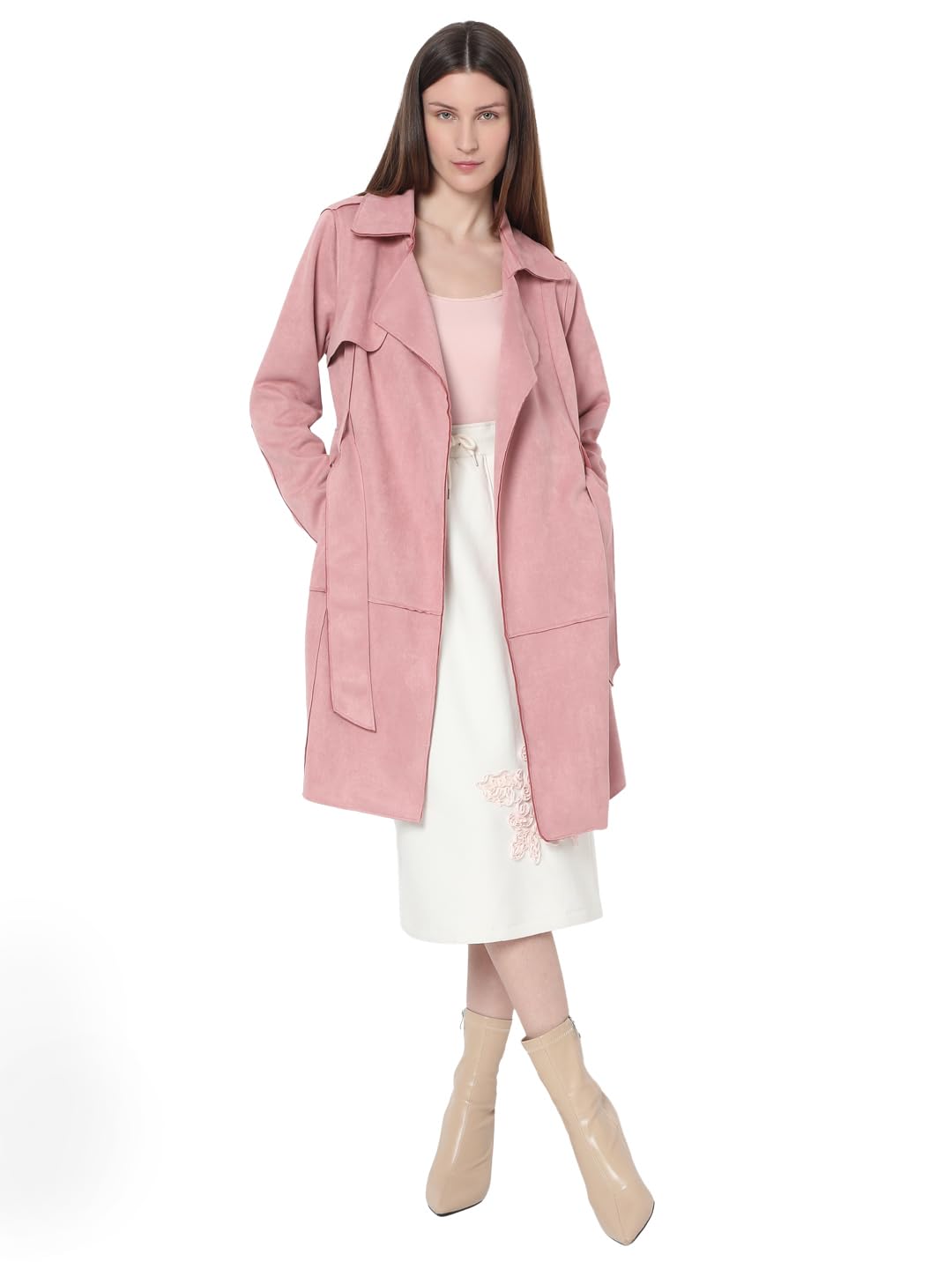 VERO MODA Womens Relaxed Fit Pink Coat
