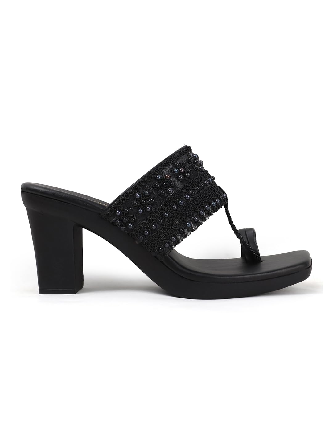 SVYA, Women Stylish Block heel Sandals For Casual Wear, Comfort Sandal for girls (Black, UK Footwear Size System, Adult, Women, Numeric, Narrow, 6)
