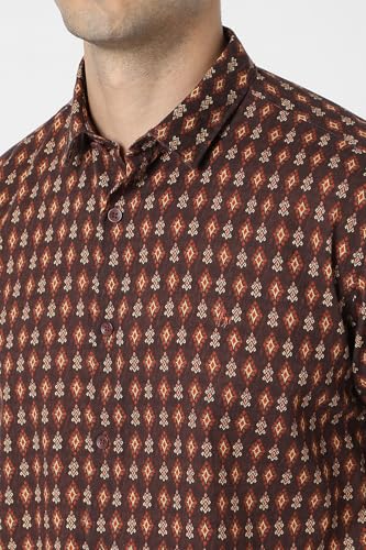 Van Heusen Men's Slim Fit Shirt (VDSHESLFP01377_Brown